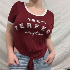 Maroon crop top tie up shirt by electric pink